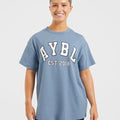 AYBL Varsity Graphic Oversized Tee Blue