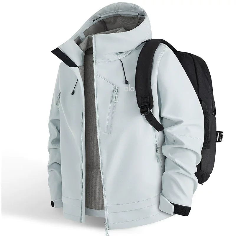 Alo Performance Hooded Technical Shell Jacket Orange