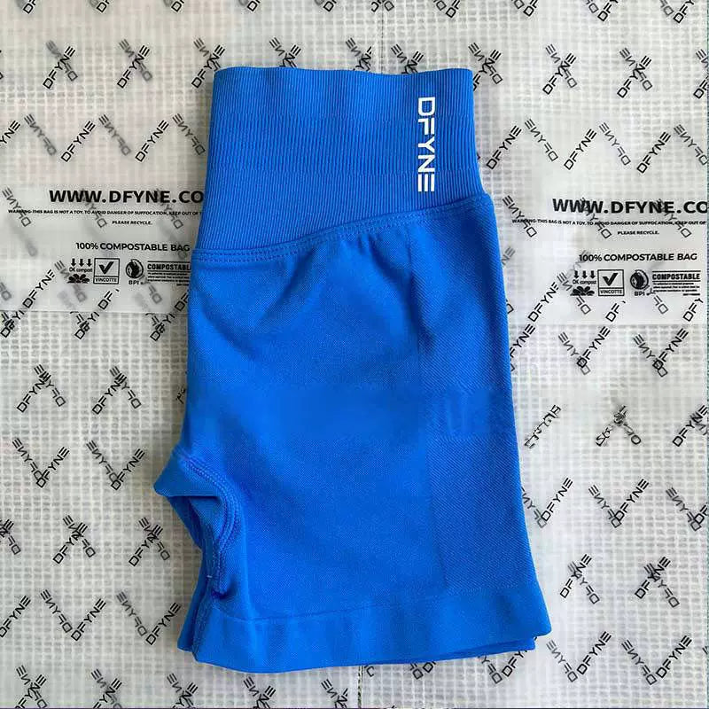 DFYNE Seamless High-Waisted Contour Short Electric Blue