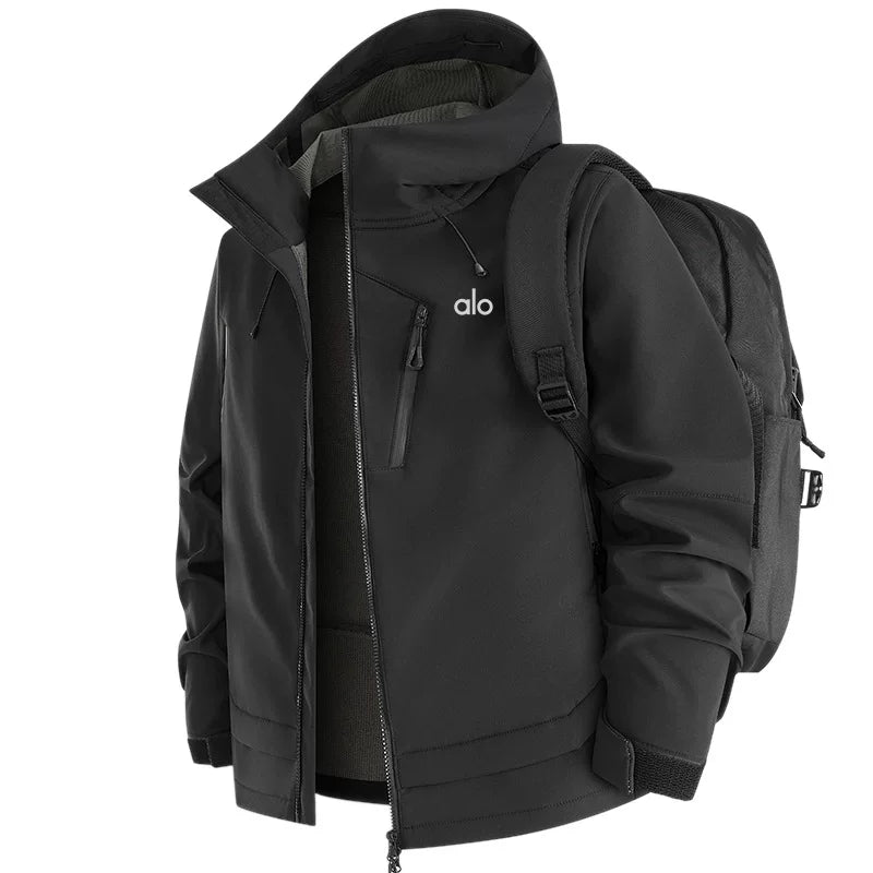 Alo Performance Hooded Technical Shell Jacket Orange