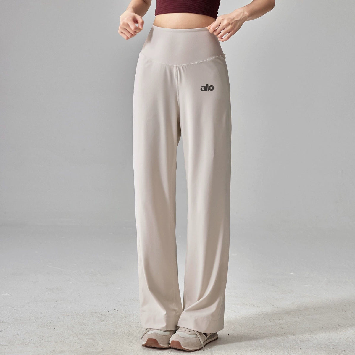 Alo Active High-Waisted Wide-Leg Pant White