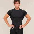 Essential Engineered Panel Seamless Training Short Sleeve – Jet Black Solid