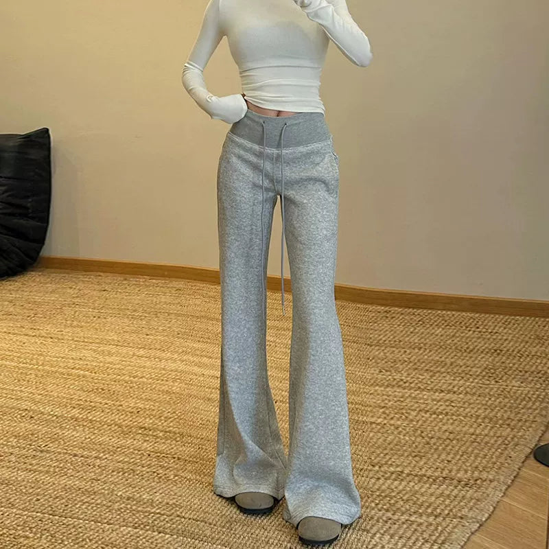 lululemon High-Waisted Ribbed Flare Sweatpant grey