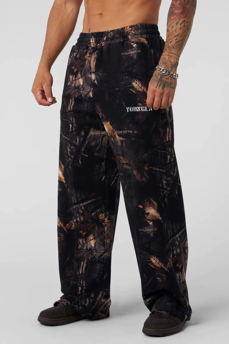 YOUNGLA Men's Relaxed Fit Tree Camo Sweatpants