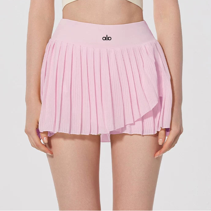 Alo Active Pleated Wrap Tennis Skort Pink
