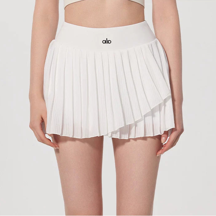 Alo Active Pleated Wrap Tennis Skort White