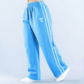 DFYNE Wide-Leg Side-Stripe Track Pants Blue