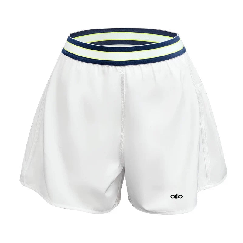 Alo Active Striped Band Athletic Short White