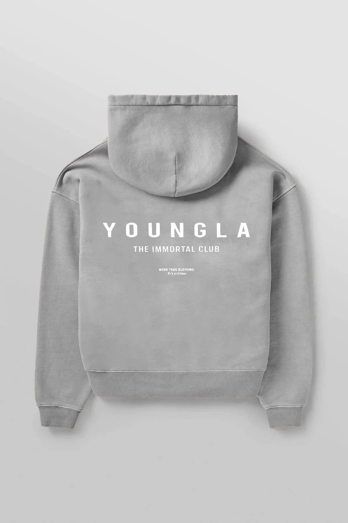 YOUNGLA- Grey Immortal Club Pullover Hoodie