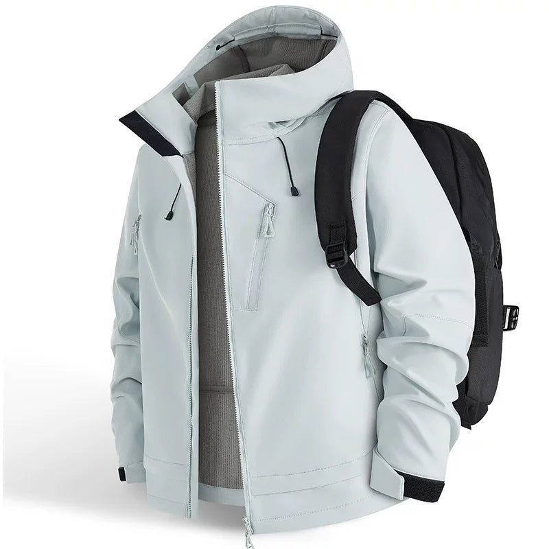 Alo Performance Hooded Technical Shell Jacket Light Blue