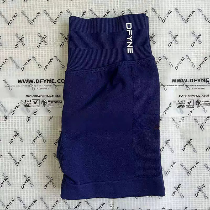 DFYNE Seamless High-Waisted Contour Short Deep Navy Blue