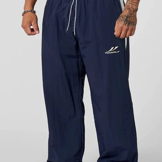 YOUNGLA Men's Side Piping Track Pants