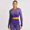 AYBL Jacquard Seamless Cropped Long-Sleeve Purple