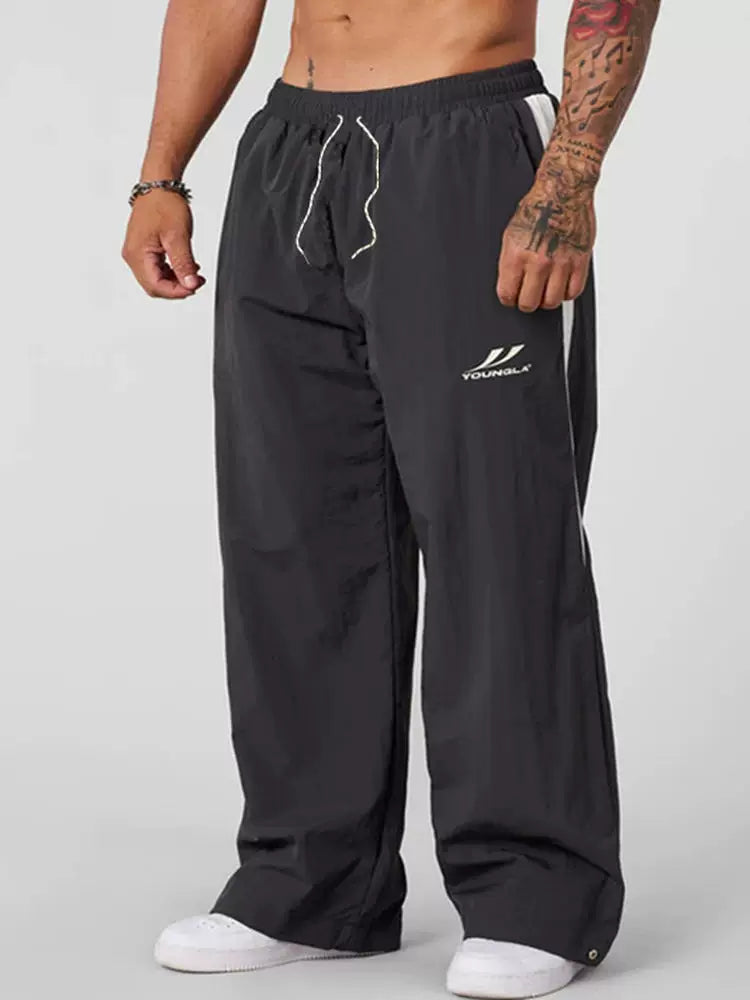 YOUNGLA Men's Side Piping Track Pants
