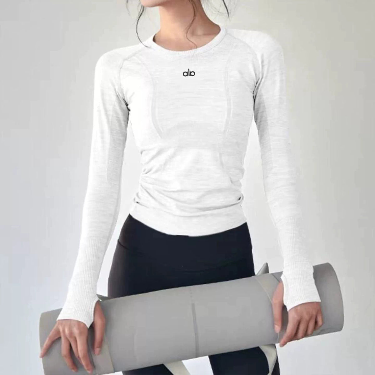 Alo Active Seamless Long-Sleeve Performance Top White