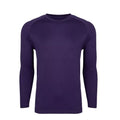 YOUNGLA- Purple Raglan Long-Sleeve Gym Shirt