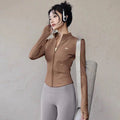 Alo Active Stand-Collar Full-Zip Athletic Jacket Espresso Brown