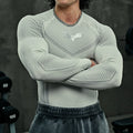 YOUNGLA Men's Superhero Armor Compression Long Sleeve Shirt