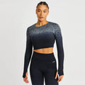 AYBL Jacquard Seamless Cropped Long-Sleeve Black