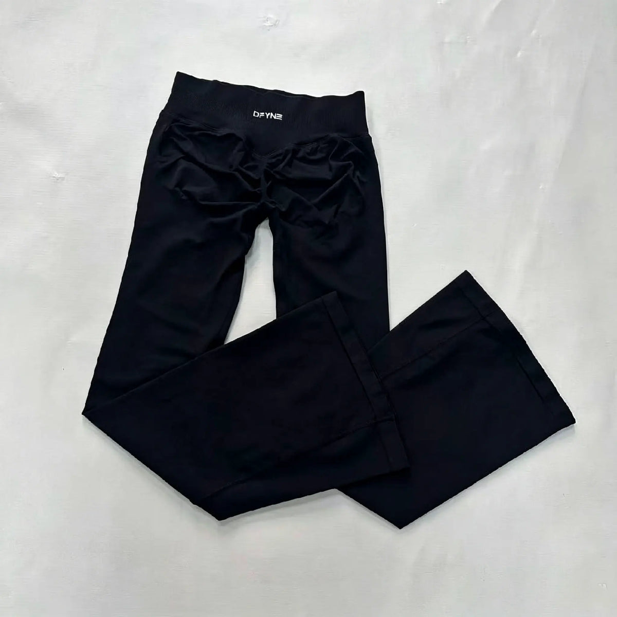 DFYNE Seamless Ruched Flared Legging Black
