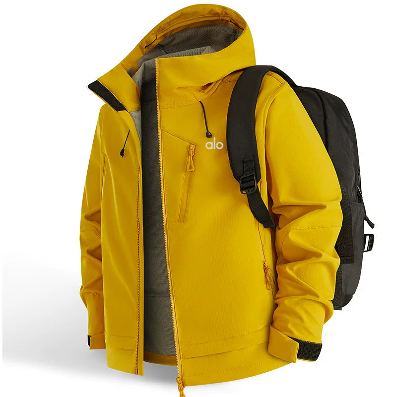 Alo Performance Hooded Technical Shell Jacket Orange