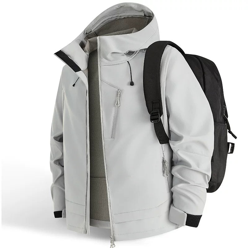Alo Performance Hooded Technical Shell Jacket grey