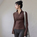 Alo Active Stand-Collar Full-Zip Athletic Jacket Brown