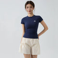 Alo Active Fitted Crewneck Performance Athletic Top Blue