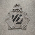 YOUNGLA- Washed Khaki Graphic Pullover Hoodie