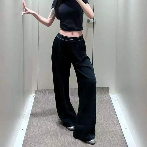 Alo Active Logo Band Wide-Leg Pant