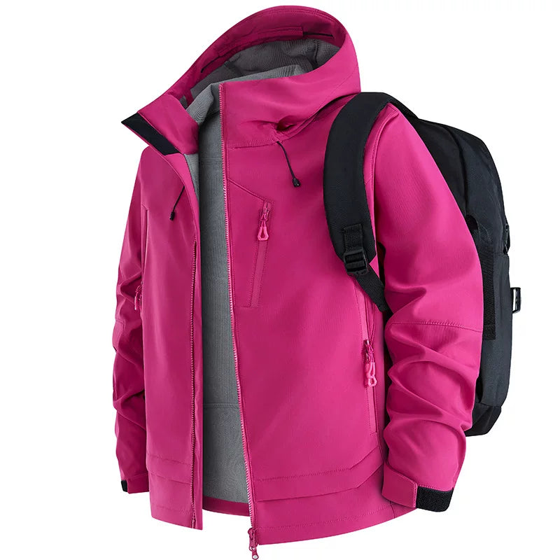 Alo Performance Hooded Technical Shell Jacket Rose Red