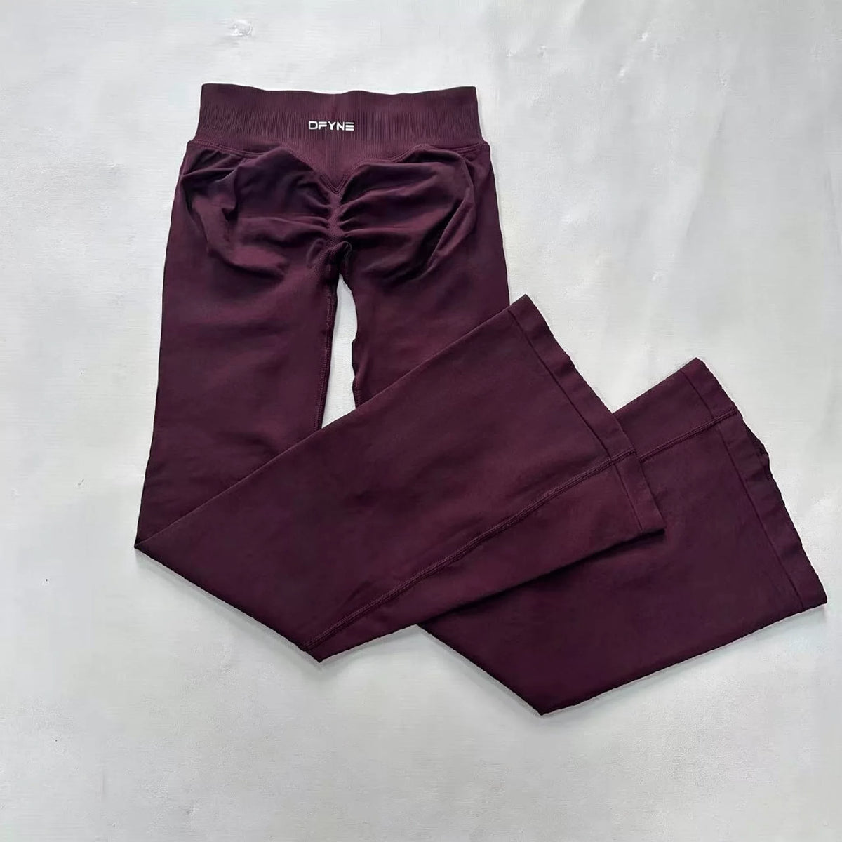 DFYNE Seamless Ruched Flared Legging Dark Brown