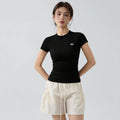 Alo Active Fitted Crewneck Performance Athletic Top Black