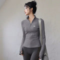 Alo Active Stand-Collar Full-Zip Athletic Jacket Grey