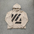 YOUNGLA- Washed Beige Graphic Pullover Hoodie