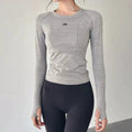 Alo Active Seamless Long-Sleeve Performance Top Grey