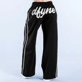 DFYNE Wide-Leg Side-Stripe Track Pants Black