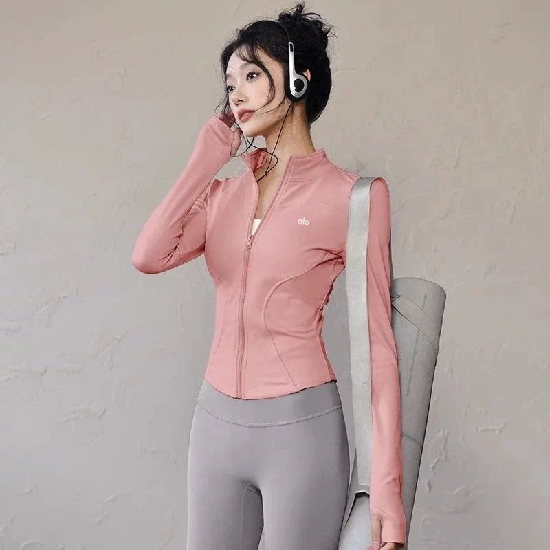Alo Active Stand-Collar Full-Zip Athletic Jacket Pink