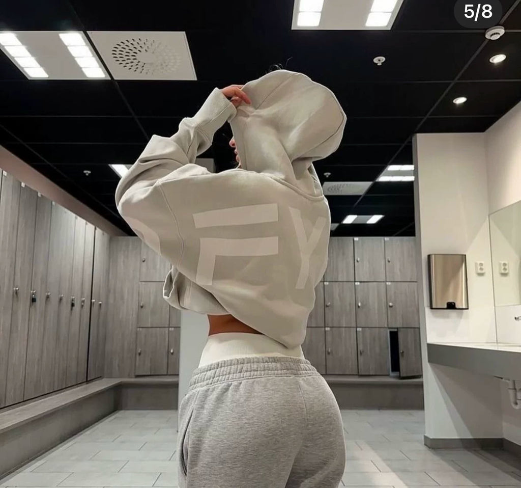 DFYNE Oversized Back-Logo Hoodie White