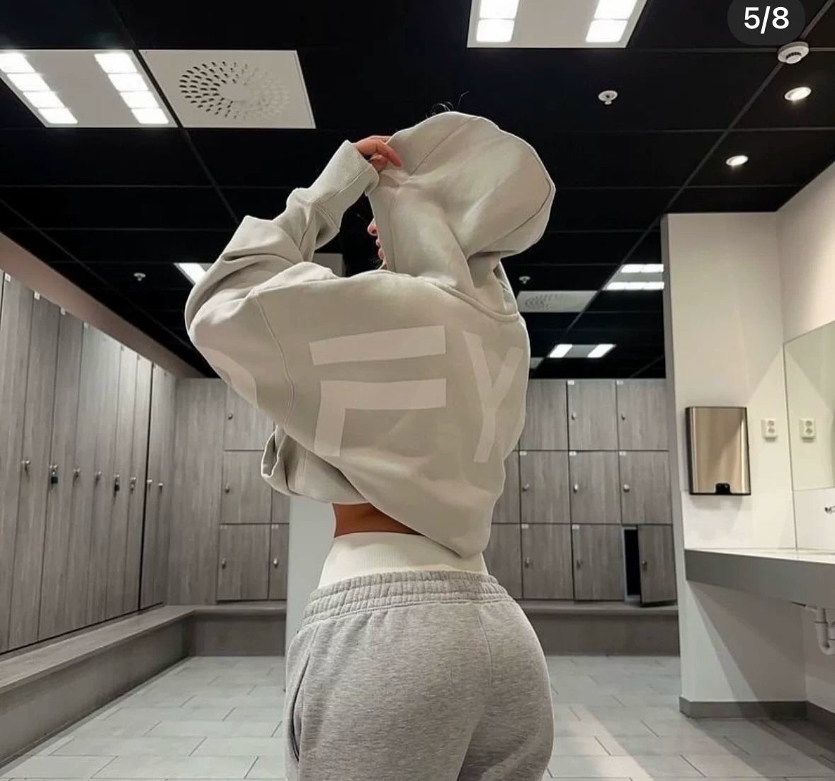 DFYNE Oversized Back-Logo Hoodie White