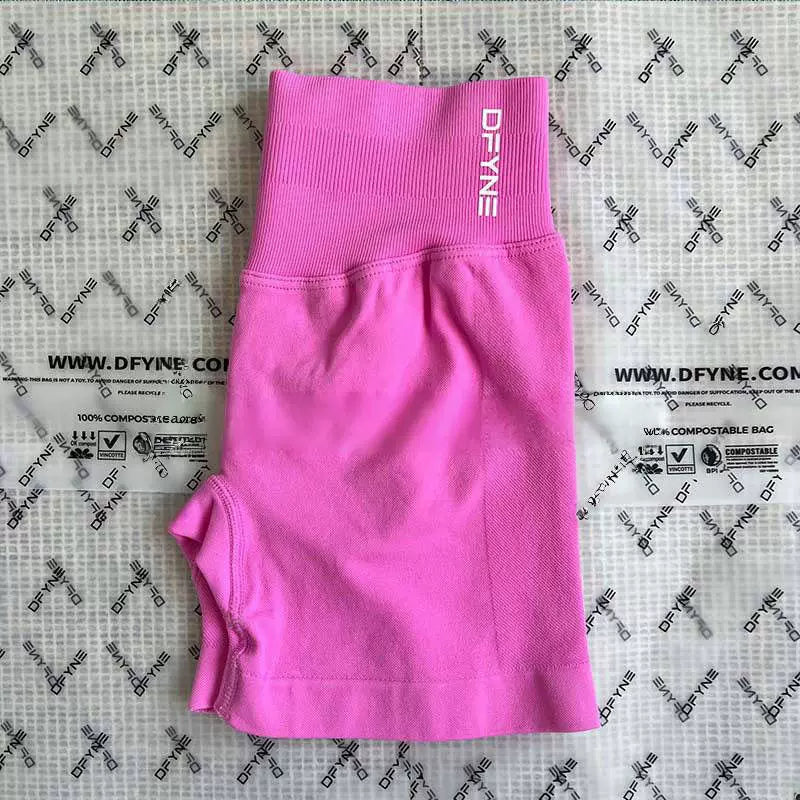 DFYNE Seamless High-Waisted Contour Short Floral pink