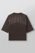 YoungLA Heavyweight Acid Wash Oversized Tee – Charcoal Embossed Statement Back