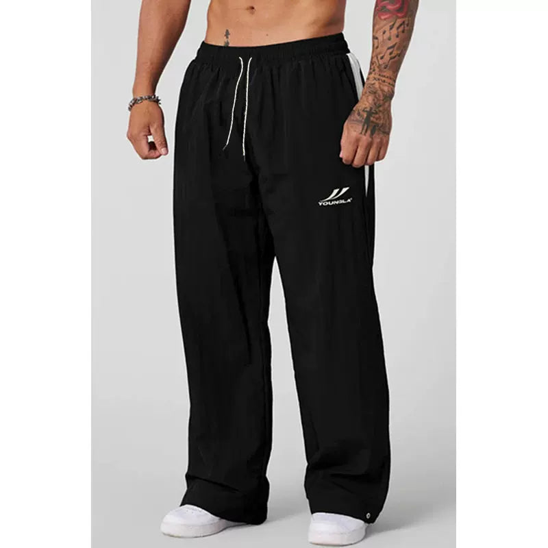 YOUNGLA Men's Side Piping Track Pants
