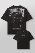 YoungLA Heavyweight Acid Wash Oversized Tee – Spartan Warrior Mindset Graphic