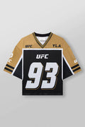 YoungLA x UFC Oversized V-Neck Mesh Jersey – Gold / Black "93" Graphic